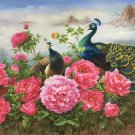 Simple modern Hand painted oil painting on canvas"Gorgeous peacock"80x200CM(33"x80")Unframed-69