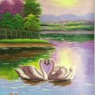 Simple modern Hand painted oil painting on canvas"swan"60x90CM(23.6"x35.4")Unframed-17