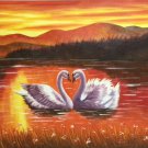 Simple modern Hand painted oil painting on canvas"swan"60x90CM(23.6"x35.4")Unframed-20