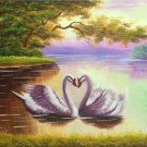 Simple modern Hand painted oil painting on canvas"swan"60x90CM(23.6"x35.4")Unframed-22