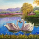 Simple modern Hand painted oil painting on canvas"swan"60x90CM(23.6"x35.4")Unframed-23