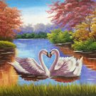 Simple modern Hand painted oil painting on canvas"swan"60x90CM(23.6"x35.4")Unframed-25