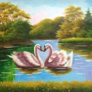 Simple modern Hand painted oil painting on canvas"swan"60x90CM(23.6"x35.4")Unframed-27