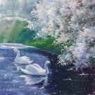 Chinese style Hand painted oil painting on canvas"swan"50x60CM(19.7"x23.6")Unframed-29 Chinese style Hand painted oil painting on canvas"swan"50x60CM(19.7"x23.6")Unframed-29