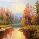 Hand painted oil painting on canvas"Creek"50x60CM(19.7"x23.6")Unframed-371