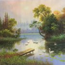 Hand painted oil painting on canvas"Creek"50x60CM(19.7"x23.6")Unframed-372