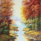 Hand painted oil painting on canvas"Creek"60x90CM(23.6"x35.4")Unframed-376