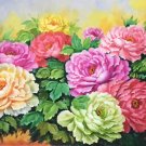 Hand painted oil painting on canvas"Peony"70x180CM(30"x72")Unframed-12