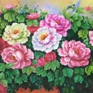 Hand painted oil painting on canvas"Peony"70x180CM(30"x72")Unframed-15