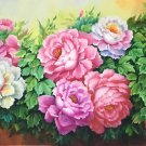 Hand painted oil painting on canvas"Peony"70x180CM(30"x72")Unframed-16