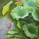 Chinese style Hand painted oil painting on canvas"lotus"60x120CM(23.6"x47.2")Unframed-74 Chinese style Hand painted oil painting on canvas"lotus"60x120CM(23.6"x47.2")Unframed-74