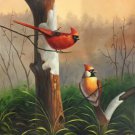 Simple modern Hand painted oil painting on canvas"Cute bird"50x60CM(19.7"x23.6")Unframed-47