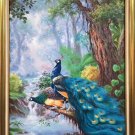 Simple modern Hand painted oil painting on canvas"Gorgeous peacock"80x150CM(33"x60")Unframed-70