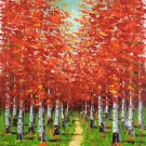 Hand painted oil painting on canvas"forest"50x60CM(20"x24")Unframed-59