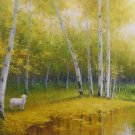 American style Hand painted oil painting on canvas"Sheep"70x180CM(27.6"x70.9")Unframed-18