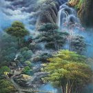 American style Hand painted oil painting on canvas"Creek"70x180CM(27.6"x70.9")Unframed-383 American style Hand painted oil painting on canvas"Creek"70x180CM(27.6"x70.9")Unframed-383
