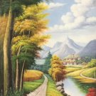 Hand painted oil painting on canvas"Creek"60x120CM(23.6"x47.2")Unframed-385