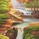 Hand painted oil painting on canvas"Creek"60x120CM(23.6"x47.2")Unframed-391 Hand painted oil painting on canvas"Creek"60x120CM(23.6"x47.2")Unframed-391