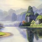 American style Hand painted oil painting on canvas"Creek"70x180CM(27.6"x70.9")Unframed-405