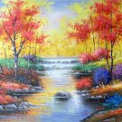 Hand painted oil painting on canvas"Creek"60x90CM(23.6"x35.4")Unframed-412 Hand painted oil painting on canvas"Creek"60x90CM(23.6"x35.4")Unframed-412