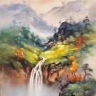 Hand painted oil painting on canvas"Creek"60x90CM(23.6"x35.4")Unframed-418