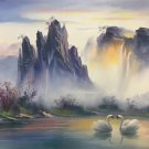 Hand painted oil painting on canvas"Creek"60x90CM(23.6"x35.4")Unframed-427 Hand painted oil painting on canvas"Creek"60x90CM(23.6"x35.4")Unframed-427