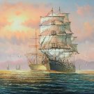 Simple modern Hand painted oil painting on canvas"Adventure sailboat"50x60CM(19.7"x23.6")Unframed-60