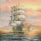 Simple modern Hand painted oil painting on canvas"Adventure sailboat"50x60CM(19.7"x23.6")Unframed-63