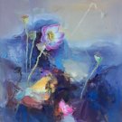Chinese style Hand painted oil painting on canvas"lotus"60x90CM(23.6"x35.4")Unframed-78