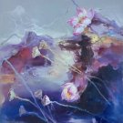 Chinese style Hand painted oil painting on canvas"lotus"60x90CM(23.6"x35.4")Unframed-81