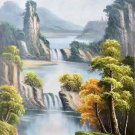 Hand painted oil painting on canvas"Creek"60x120CM(23.6"x47.2")Unframed-439