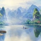 American style Hand painted oil painting on canvas"Creek"70x180CM(27.6"x70.9")Unframed-441