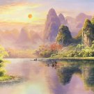 American style Hand painted oil painting on canvas"Creek"70x180CM(27.6"x70.9")Unframed-442