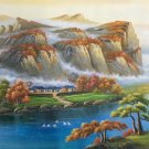 American style Hand painted oil painting on canvas"Creek"70x180CM(27.6"x70.9")Unframed-448