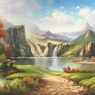 American style Hand painted oil painting on canvas"Creek"70x180CM(27.6"x70.9")Unframed-450