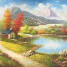 American style Hand painted oil painting on canvas"Creek"70x180CM(27.6"x70.9")Unframed-451