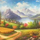 American style Hand painted oil painting on canvas"Creek"70x180CM(27.6"x70.9")Unframed-455