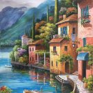 Mediterranean Hand painted oil painting on canvas"Sea view Villa"60x90CM(23.6"x35.4")Unframed-92