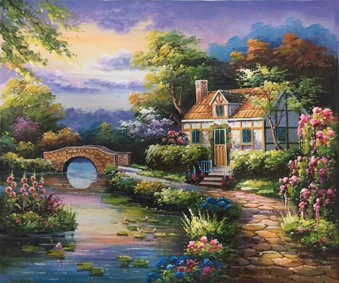 European Style Hand-painted Oil Painting On Canvas"mind Home"50x60CM(19 ...