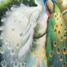 Simple modern Hand painted oil painting on canvas"Gorgeous peacock"60x120CM(23.6"x47.2")Unframed-77