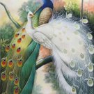 Simple modern Hand painted oil painting on canvas"Gorgeous peacock"60x120CM(23.6"x47.2")Unframed-81