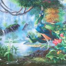 Simple modern Hand painted oil painting on canvas"Gorgeous peacock"80x160CM(33"x63")Unframed-85