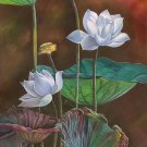 Chinese style Hand painted oil painting on canvas"lotus"60x120CM(23.6"x47.2")Unframed-82 Chinese style Hand painted oil painting on canvas"lotus"60x120CM(23.6"x47.2")Unframed-82