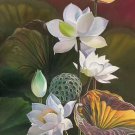 Chinese style Hand painted oil painting on canvas"lotus"60x120CM(23.6"x47.2")Unframed-84