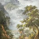 Hand painted oil painting on canvas"Creek"60x120CM(23.6"x47.2")Unframed-456