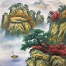 Hand painted oil painting on canvas"Creek"50x60CM(19.7"x23.6")Unframed-470