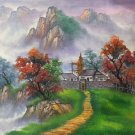 Hand painted oil painting on canvas"Creek"50x60CM(19.7"x23.6")Unframed-472