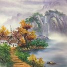 Hand painted oil painting on canvas"Creek"50x60CM(19.7"x23.6")Unframed-477