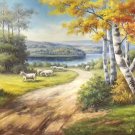 American style Hand painted oil painting on canvas"Creek"70x180CM(27.6"x70.9")Unframed-482