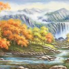 American style Hand painted oil painting on canvas"Creek"70x180CM(27.6"x70.9")Unframed-484
